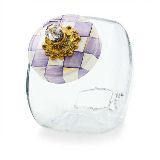 MacKenzie-Childs Violet Check Cookie Jar