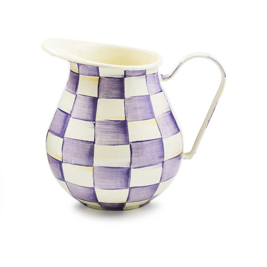 MacKenzie-Childs Violet Check Pitcher