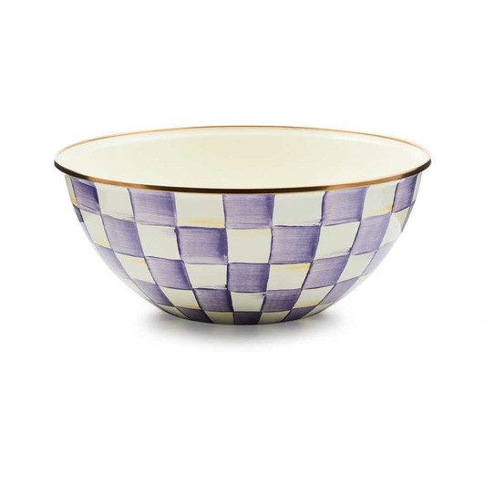 MacKenzie-Childs Violet Check Large Everyday Bowl