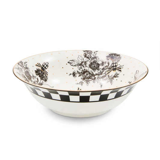 MacKenzie-Childs Bee Toile Serving Bowl