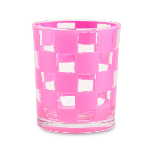 MacKenzie-Childs Pink Check Acrylic Tumblers
