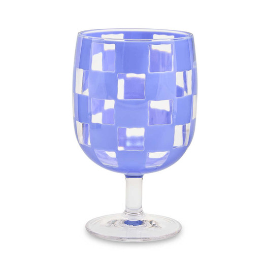 MacKenzie-Childs Blue Check Acrylic Water Goblets