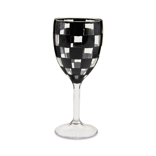 MacKenzie-Childs Black Check Acrylic Wine Goblets