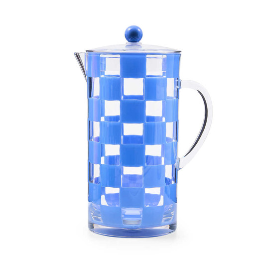 MacKenzie-Childs Blue Check Acrylic Pitcher