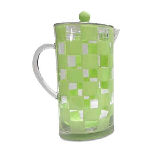 MacKenzie-Childs Green Check Acrylic Pitcher