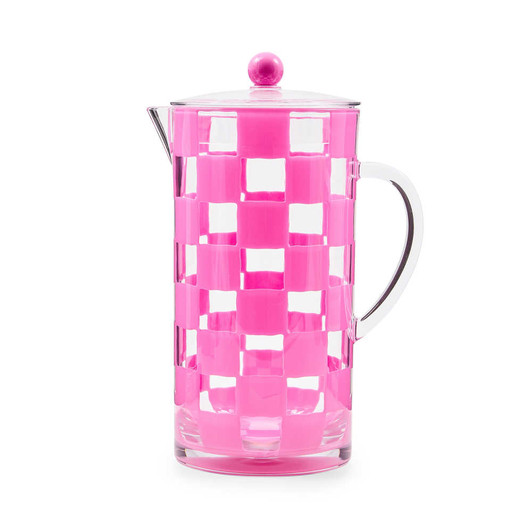 MacKenzie-Childs Pink Check Acrylic Pitcher