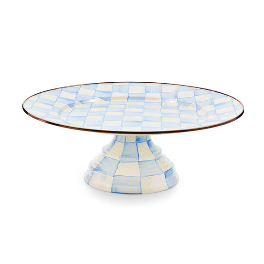 MacKenzie-Childs Sky Check Large Pedestal Platter