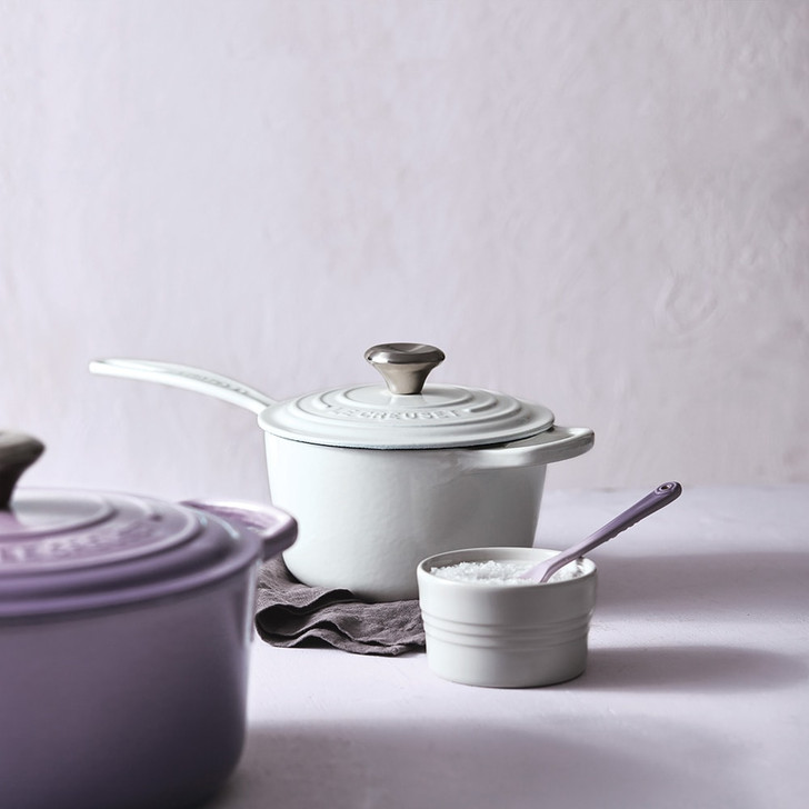 Le Creuset Cast Iron Signature Saucepan in White