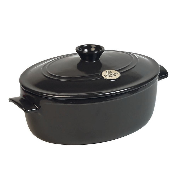 Emile Henry Oval Dutch Oven in Charcoal