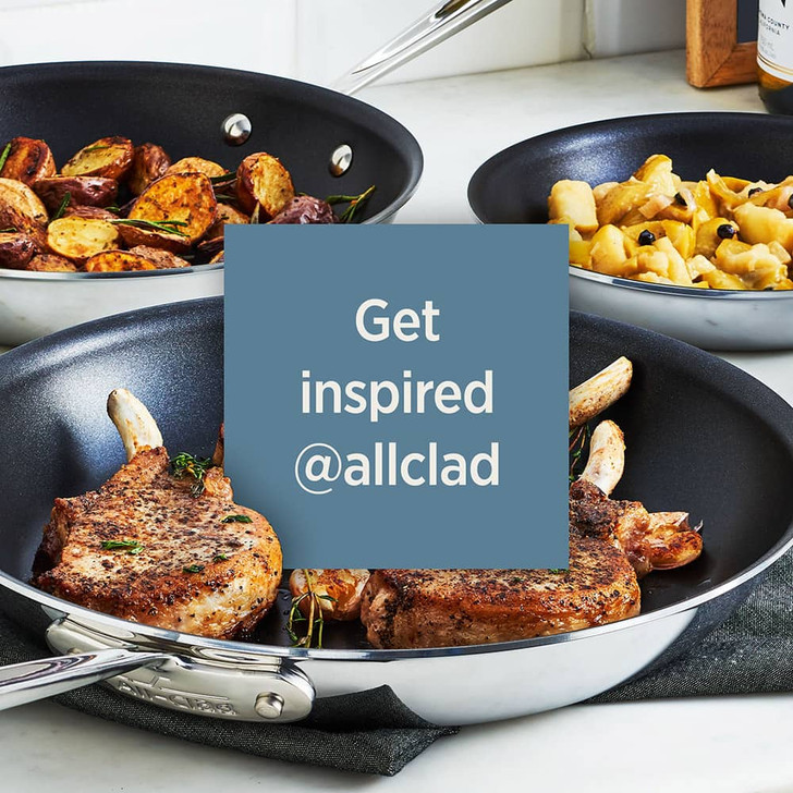 All-Clad Nonstick Fry Pan Set - d3 Stainless Steel Skillets – Cutlery and  More