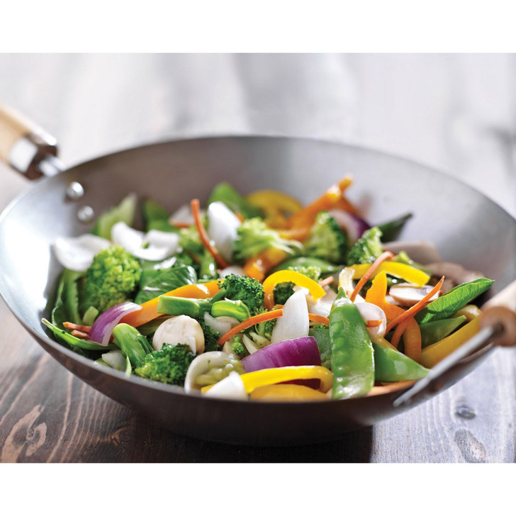 Helen's Asian Kitchen Carbon Steel Stir Fry Pan with Lid