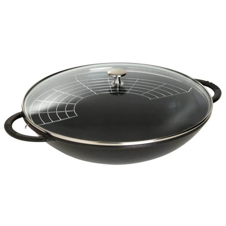 Staub Cast Iron Wok With Glass Lid