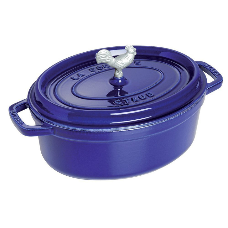 Staub 5.75-Quart Cast Iron Coq au Vin Cocotte in Dark Blue