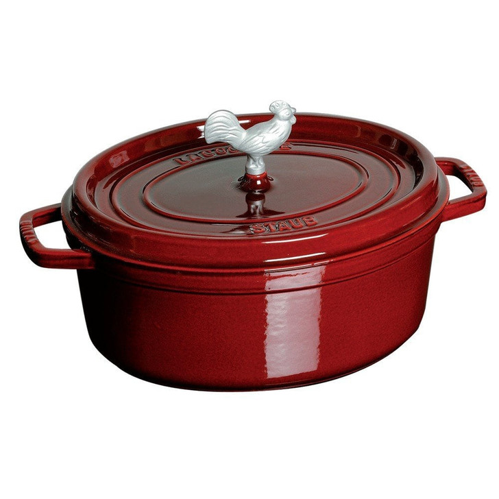 Staub 5.75-Quart Cast Iron Coq au Vin Cocotte in Grenadine Red