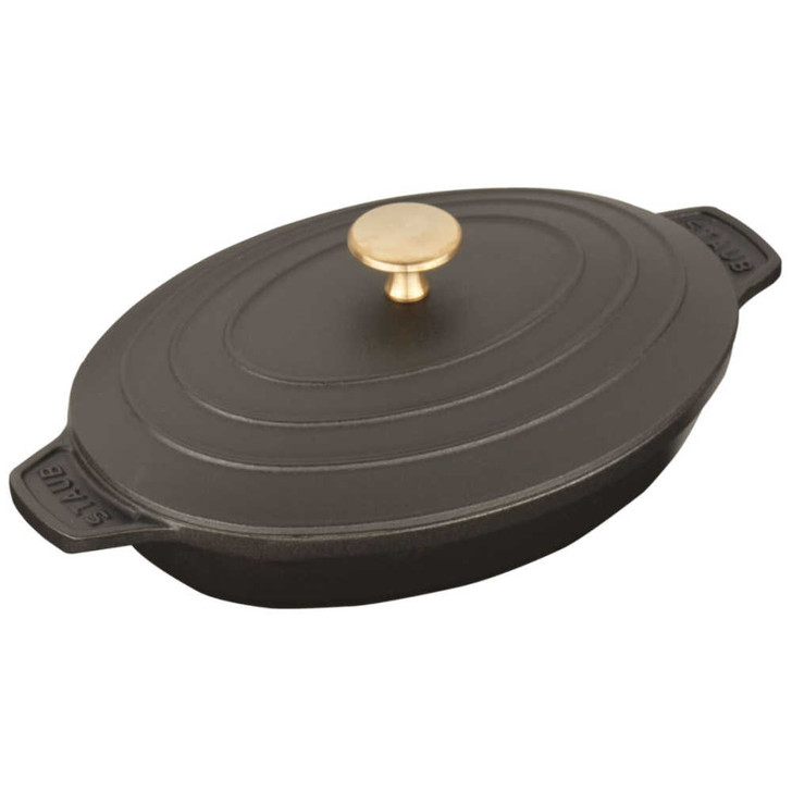 https://cdn11.bigcommerce.com/s-hccytny0od/images/stencil/728x728/products/5715/25056/Staub_Cast_Iron_Oval_Baking_Dish_in_Matte_Black__29849.1695679325.jpg?c=2