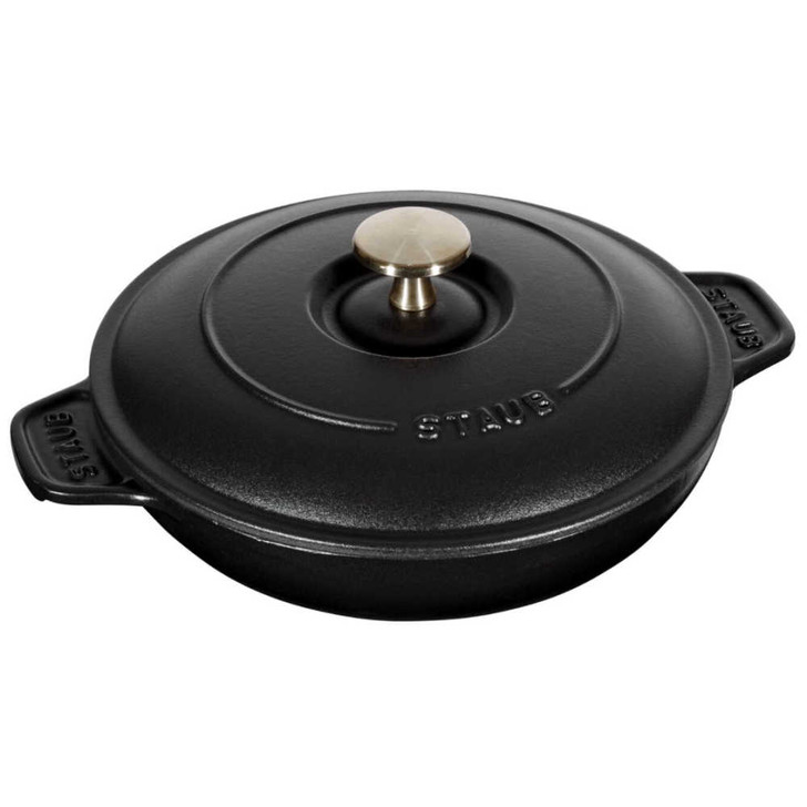 Staub Cast Iron Round Baking Dish in Matte Black