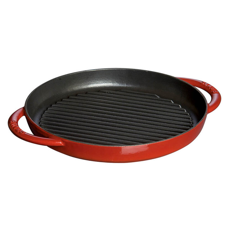 Staub Cast Iron Pure Grill in Cherry Red