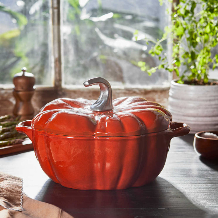 Staub Cast Iron Pumpkin Cocotte in Burnt Orange