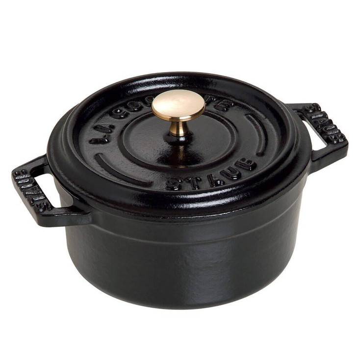 Staub Cast Iron Mini Round Cocotte in Matte Black