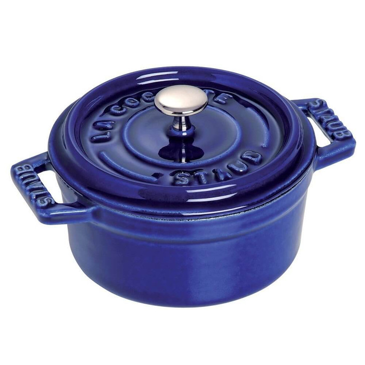 Staub Cast Iron Mini Round Cocotte in Dark Blue
