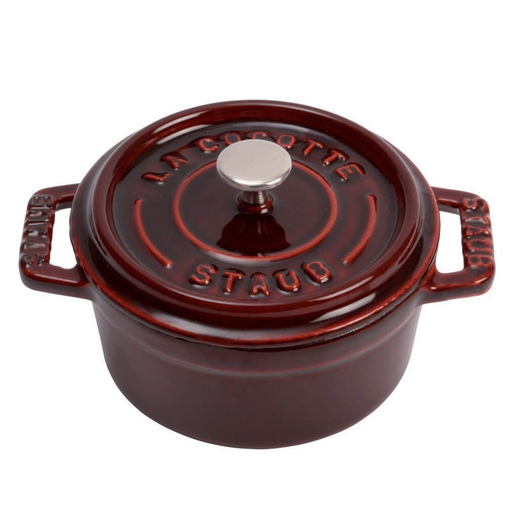 Staub Cast Iron Mini Round Cocotte in Grenadine Red