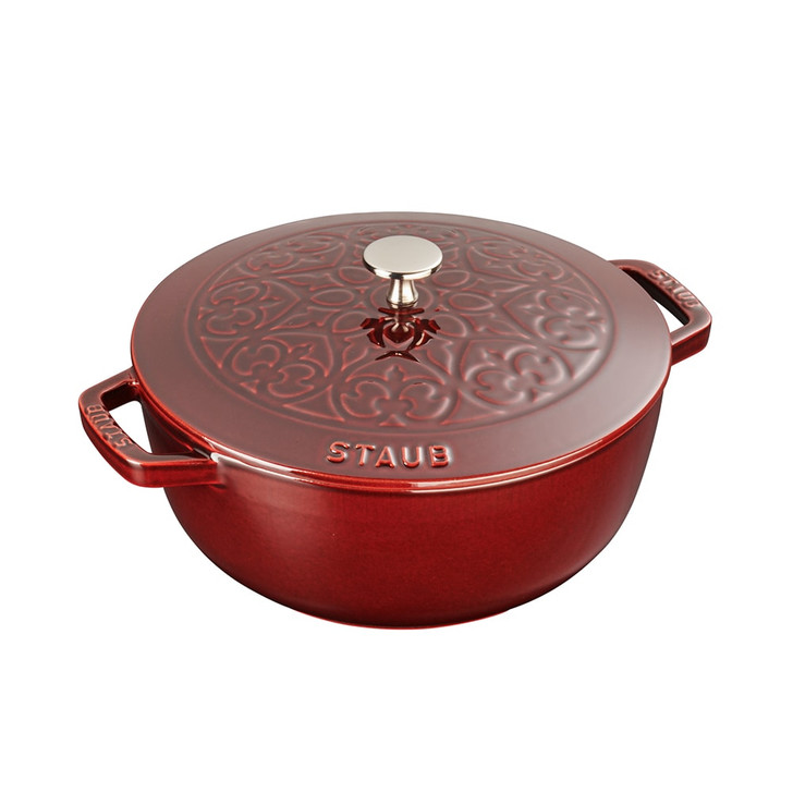 Staub Cast Iron 3.75-qt Essential French Oven with Lilly Lid - Grenadine 