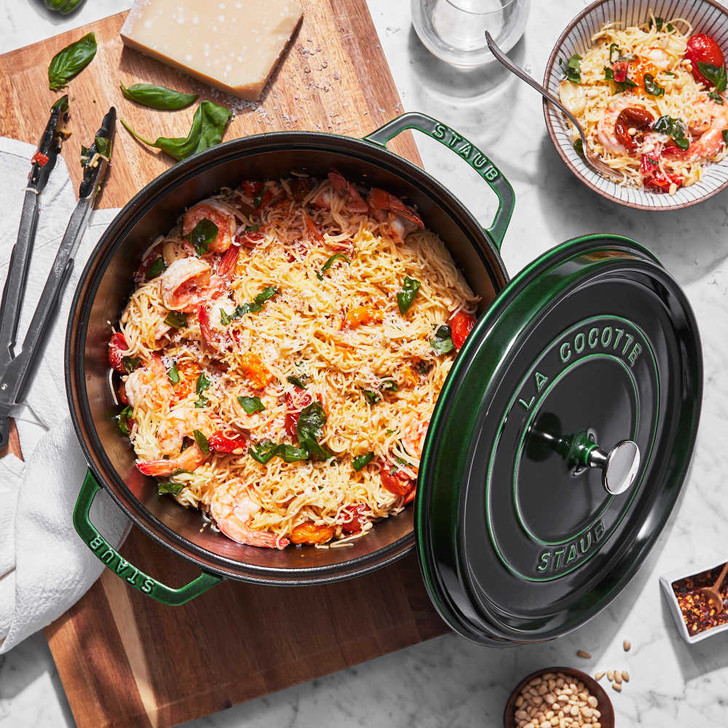 Staub 5.5-qt Cast Iron Round Cocotte - Basil