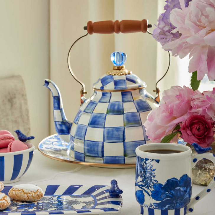 MacKenzie-Childs Royal Check 3-Quart Tea Kettle