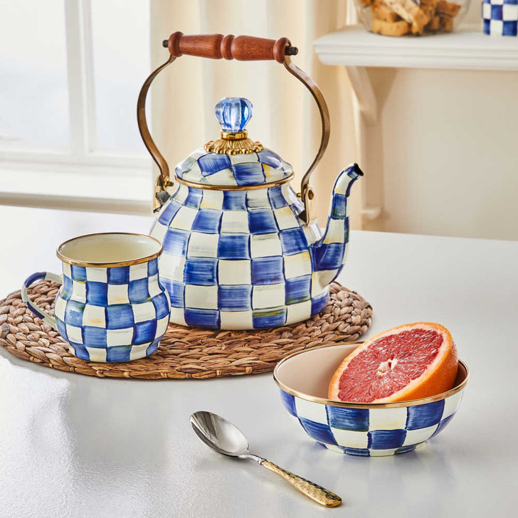 MacKenzie-Childs Royal Check 2-Quart Tea Kettle