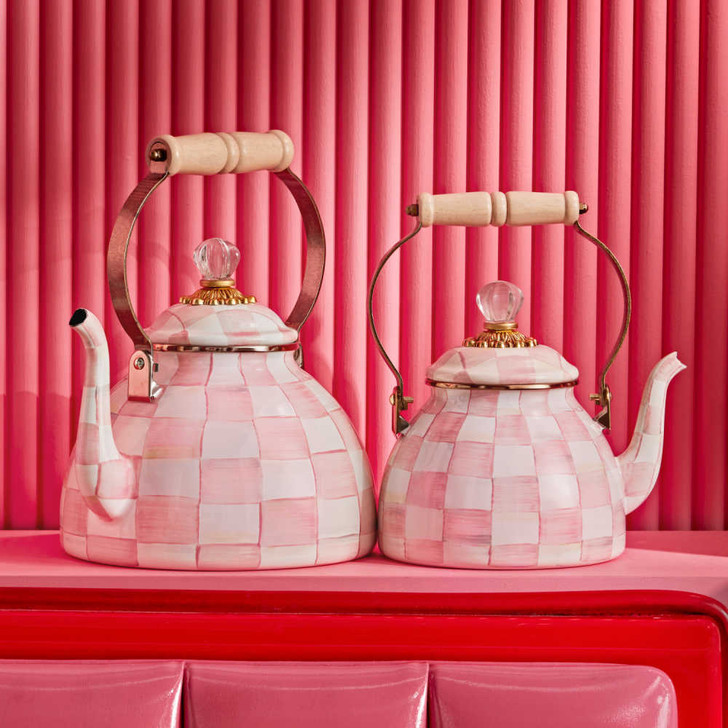 MacKenzie-Childs Rosy Check 2-Quart Tea Kettle