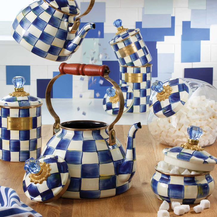 MacKenzie-Childs Royal Check Squashed Pot