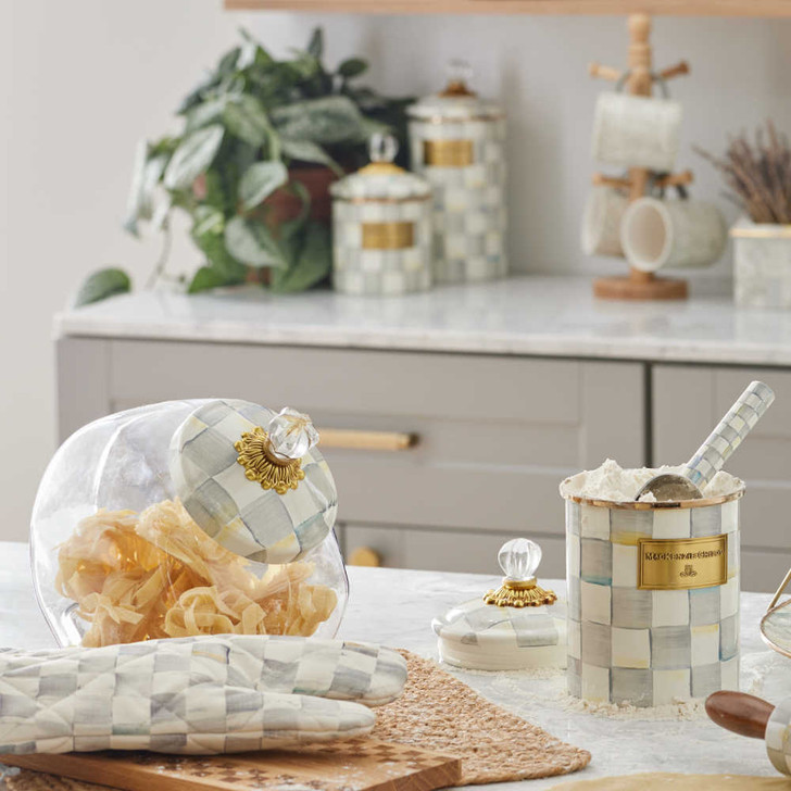 MacKenzie-Childs Sterling Check Cookie Jar