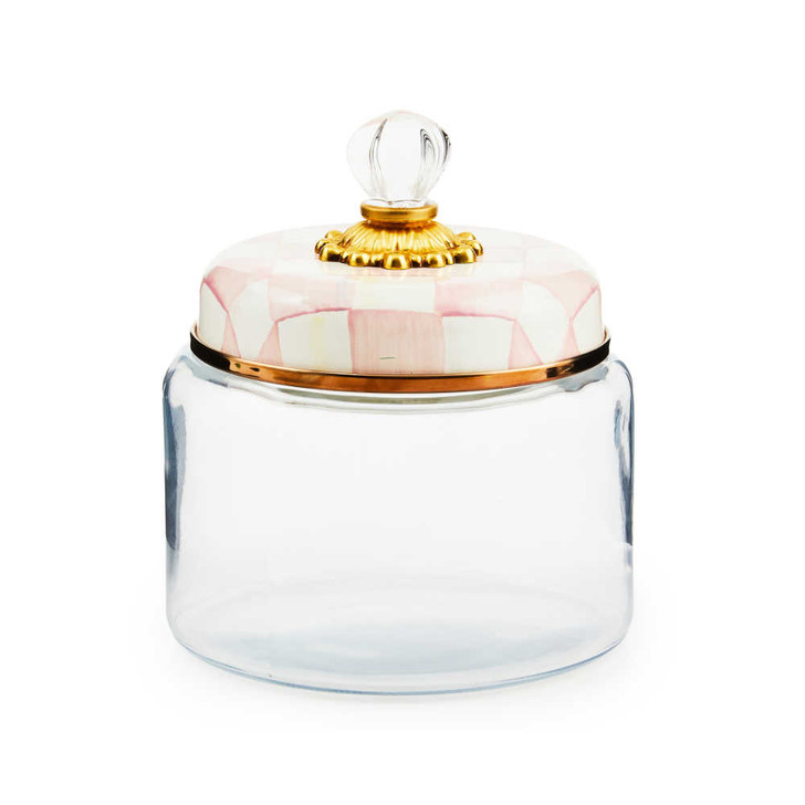 MacKenzie-Childs Rosy Check Small Kitchen Canister