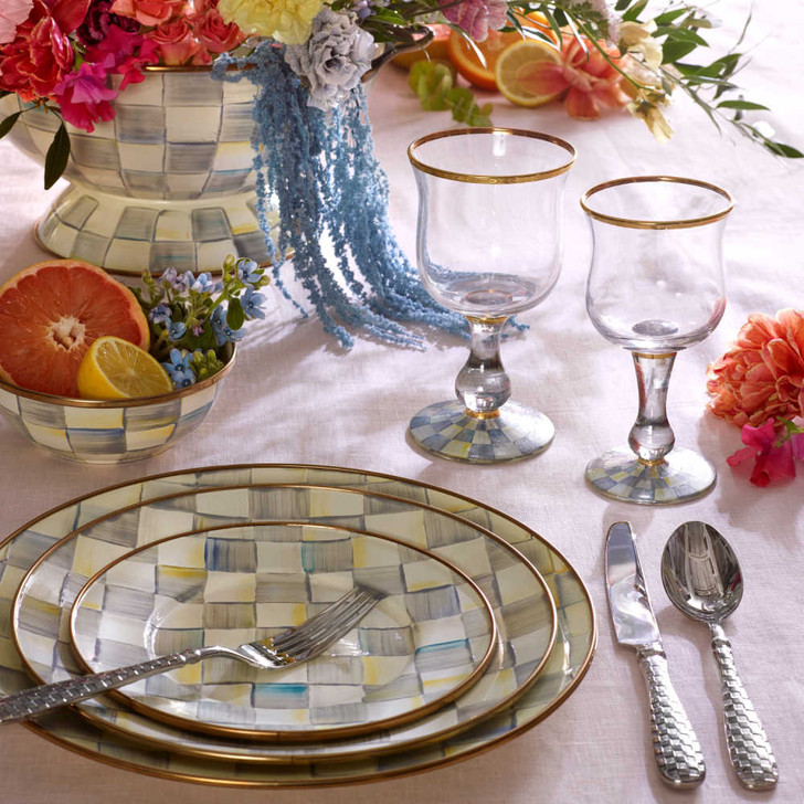 MacKenzie-Childs Sterling Check Dinner Plate