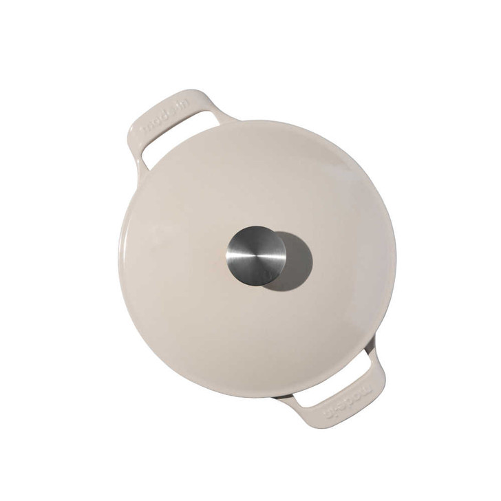 Made In Enameled Cast Iron Round Dutch Oven in Antique White