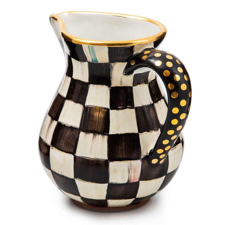 MacKenzie-Childs Courtly Check Ceramic Portly Pitcher
