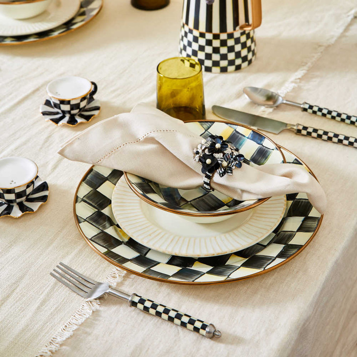 MacKenzie-Childs Courtly Check Teacup Salt and Pepper Set