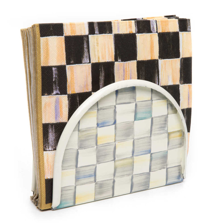 MacKenzie-Childs Sterling Check Napkin Holder