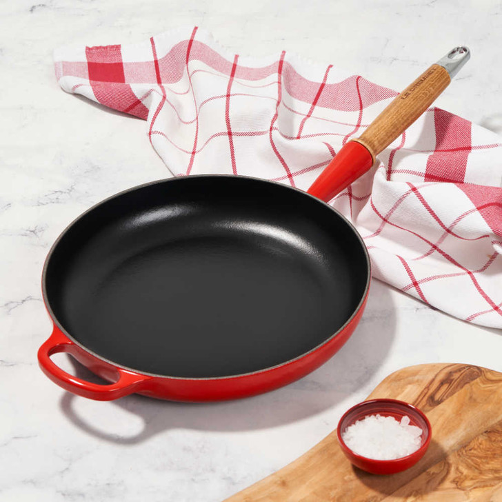 Le Creuset Alpine Wood Handle Fry Pan in Cerise