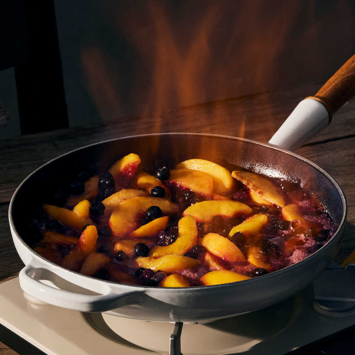 Le Creuset Alpine Wood Handle Fry Pan in White