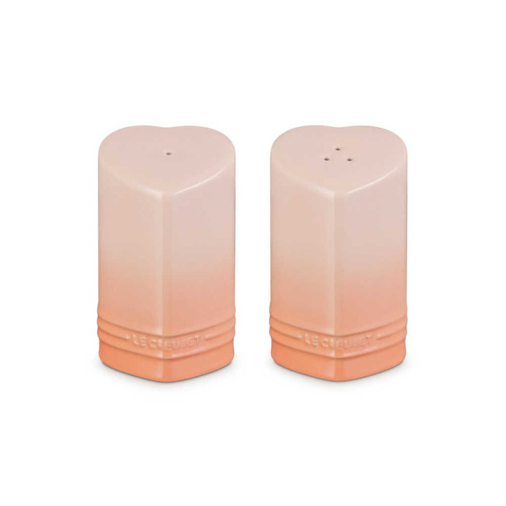 Le Creuset Heart Salt and Pepper Shakers in Pêche