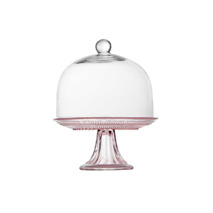 Fortessa Jupiter Small Cake Stand and Dome Set in Pink