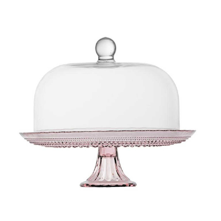 Fortessa Jupiter Large Cake Stand and Dome Set in Pink