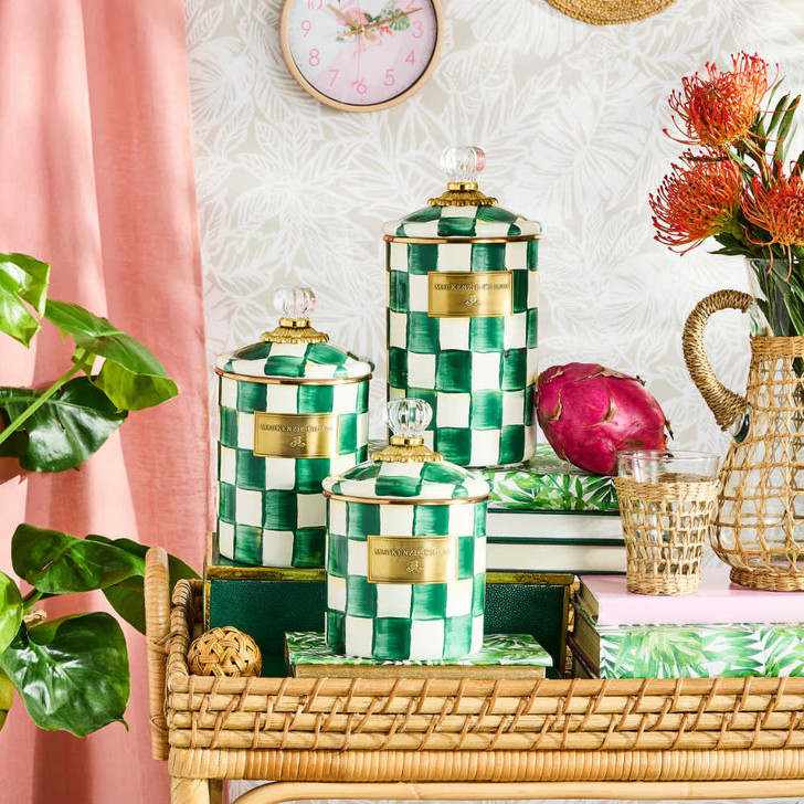 MacKenzie-Childs Emerald Check Large Canister