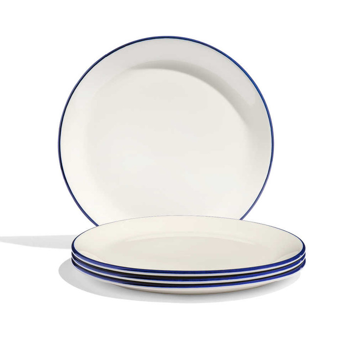 Made In Dinner Plates With Navy Rim
