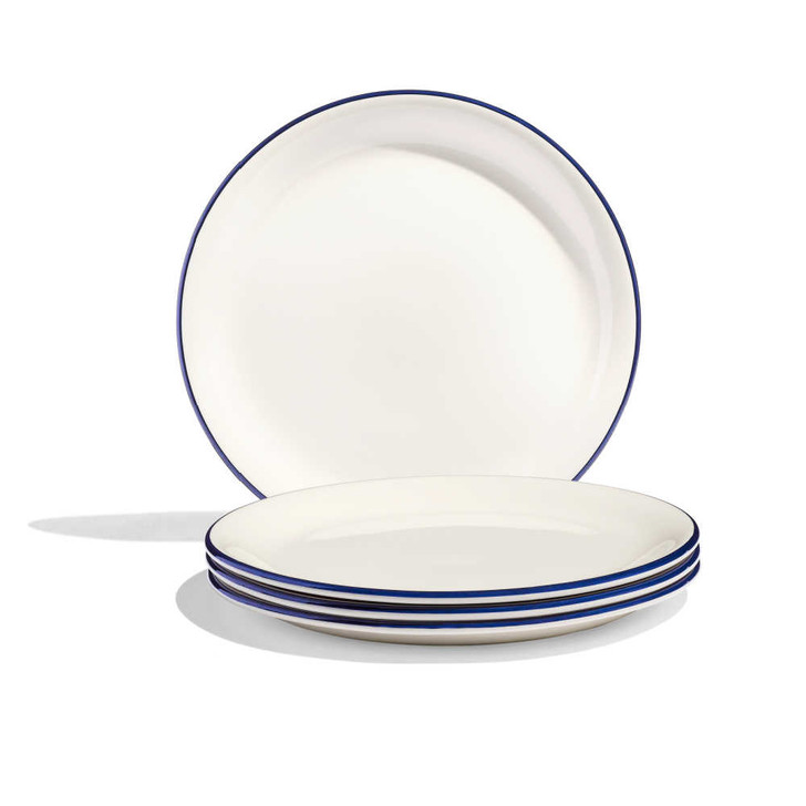 Made In Appetizer Plates With Navy Rims