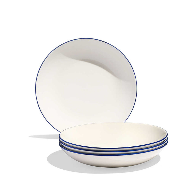 Made In Entrée Bowls With Navy Rims