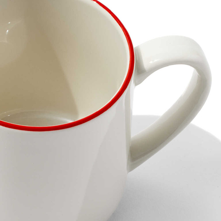 Made In Coffee Mugs With Red Rims