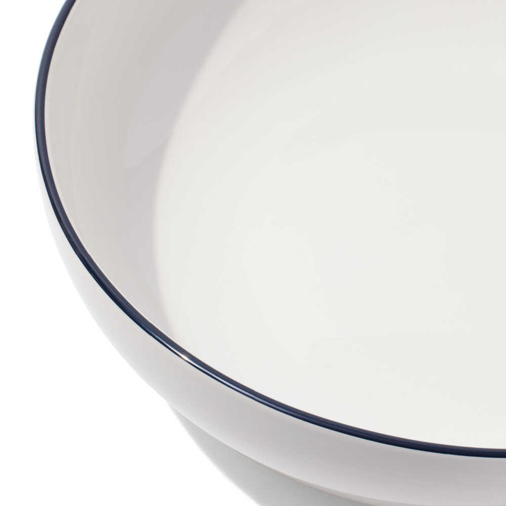 Made In Serving Bowl With Navy Rim