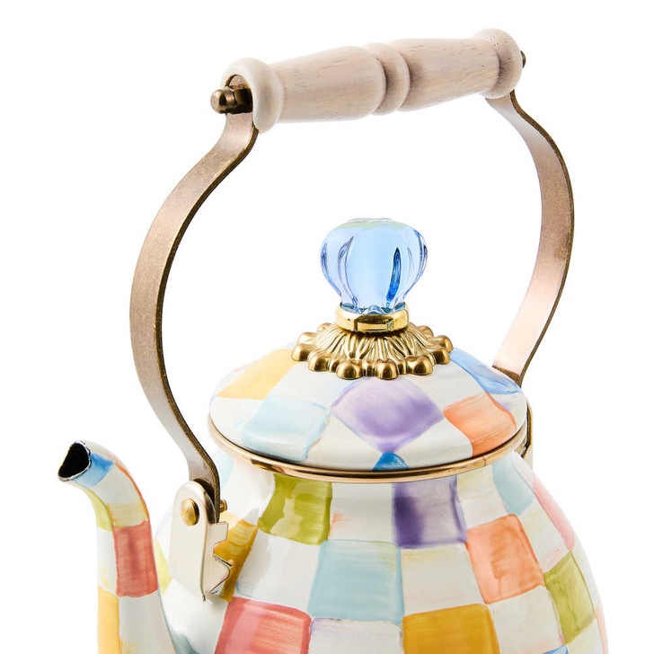MacKenzie-Childs Confetti Check 2-Quart Tea Kettle